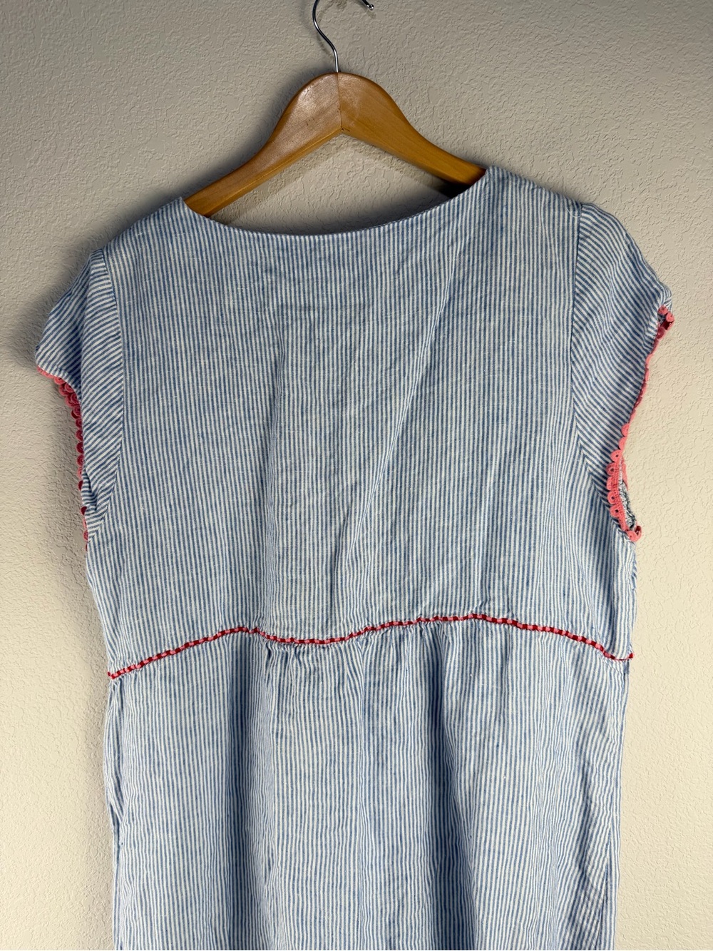 Boden Bea Linen Embroidered Dress Sz 14 - Picture 8 of 8